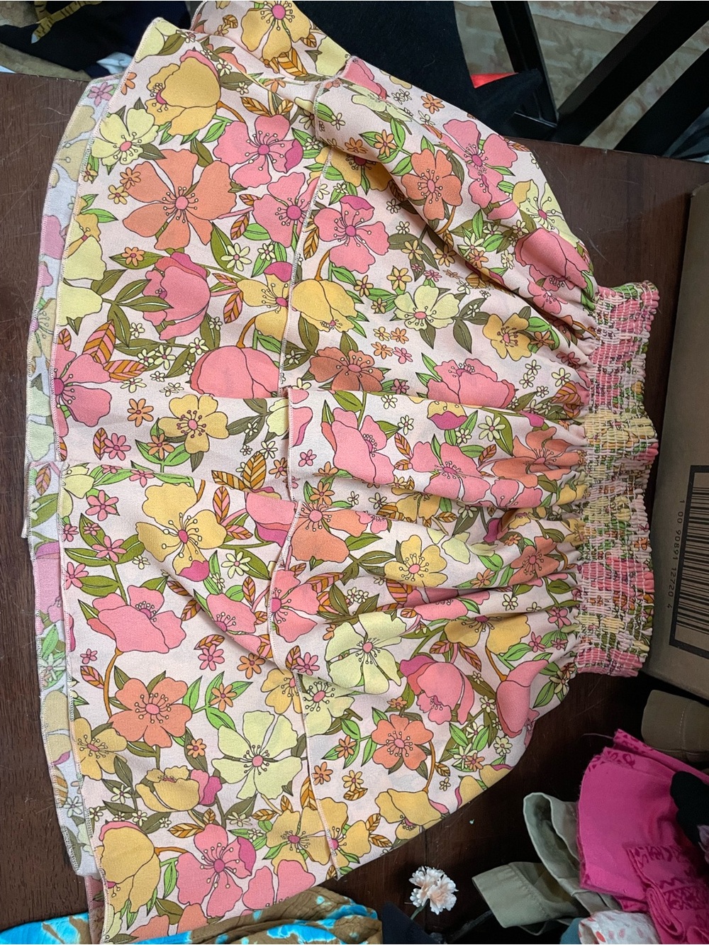 Show Me Your MuMu Pink, Yellow & Green Floral A-Line Skirt
